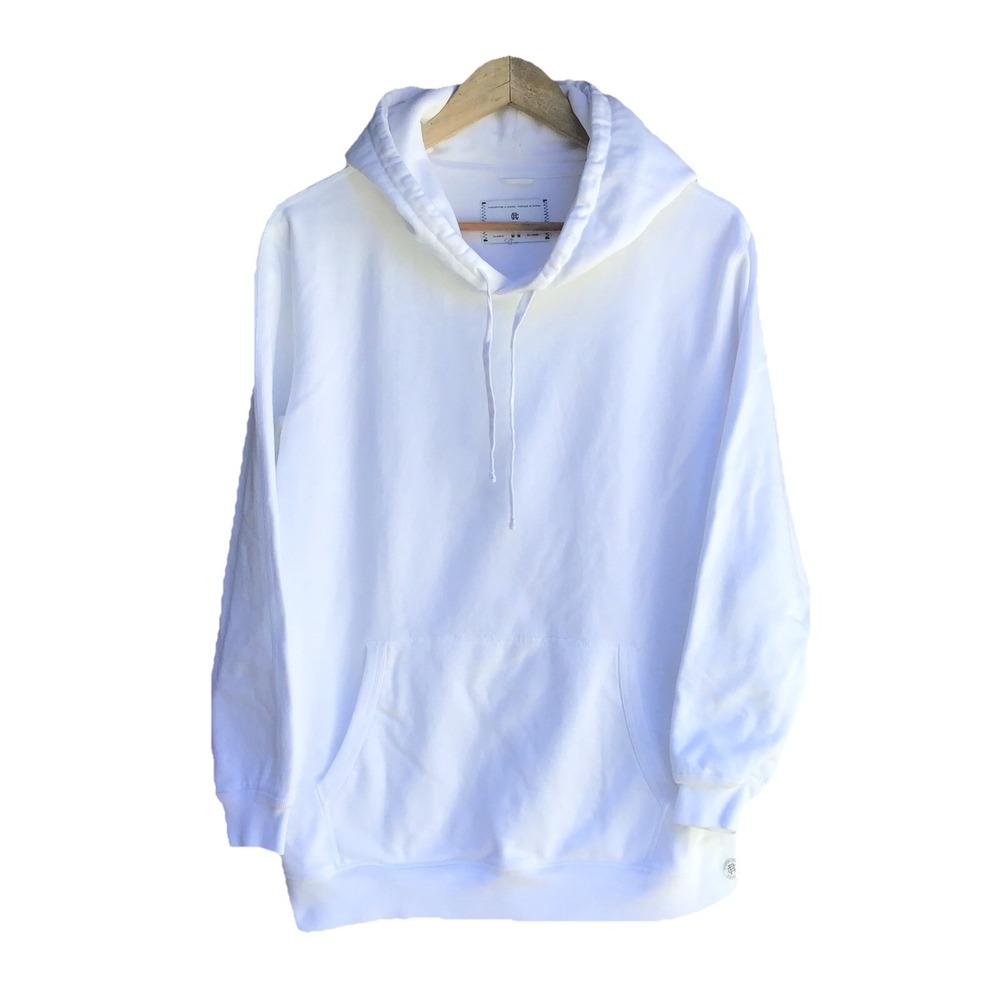 Reigning Champ White Pullover Hoodie Men's Medium Made In Canada 100% Cotton